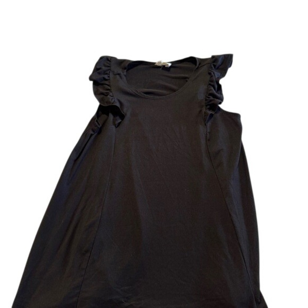 Ninexis Black Ruffle Cap Sleeve A-Line Tunic‎ Top Womens Size Medium